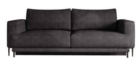 Canapé droit convertible 3 places DAVINA en tissu avec coffre et pieds en métal noir – 248 cm