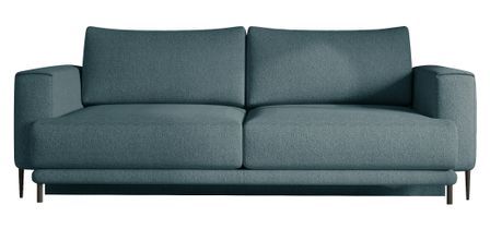 Canapé droit convertible 3 places DAVINA en tissu avec coffre et pieds en métal noir – 248 cm