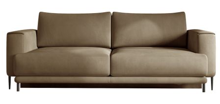 Canapé droit convertible 3 places DAVINA en velours avec coffre et pieds en métal noir – 248 cm