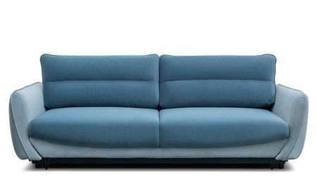 Canapé droit convertible 3 places velours ZURIK 236 cm - Coffre de rangement & pieds métal noir