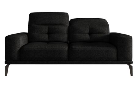 Canapé droit design 2/3 places velours noir Torpille 195 cm