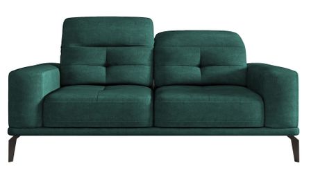 Canapé droit design 2/3 places velours vert Torpille 195 cm