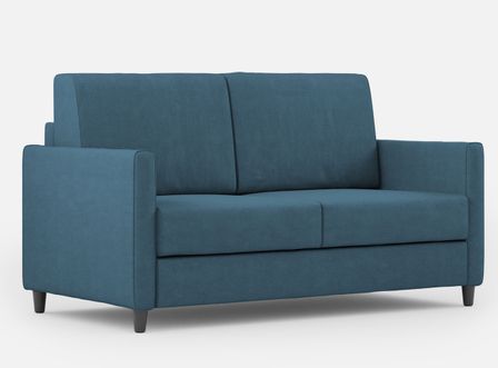 Canapé droit moderne italien tissu bleu Korane - 3 tailles