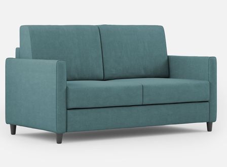 Canapé droit moderne italien tissu bleu pétrole Korane - 3 tailles