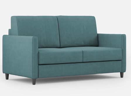 Canapé droit moderne italien tissu bleu pétrole Korane - 3 tailles