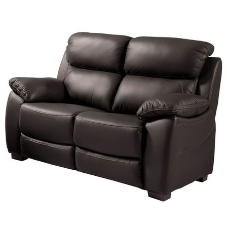 Canapé fixe 2 places cuir chocolat Valiza