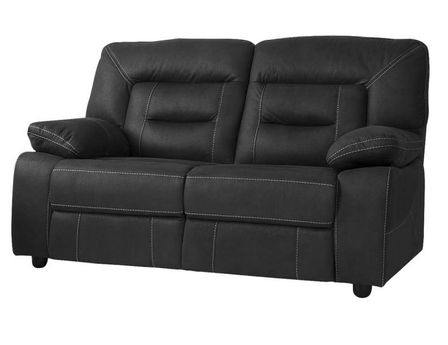 Canapé fixe 2 places nubuck gris foncé Korsa