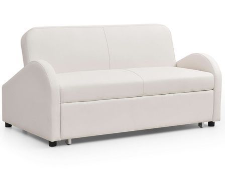 Canapé lit 3 places simili cuir blanc Robby 162 cm