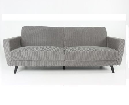Canapé lit 3 places velours gris clair Kasey 220 cm