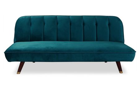 Canapé lit 3 places velours vert Olyne