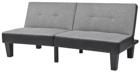 Canapé lit réglable tissu gris et noir Calvin