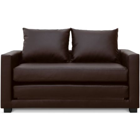 Canapé lit simili cuir marron Maryote