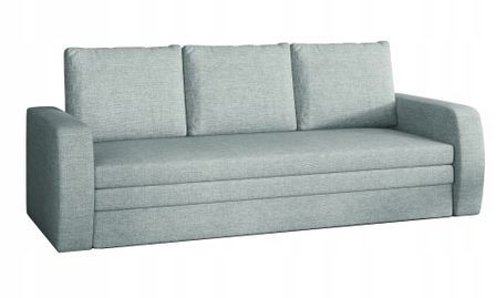 Canapé lit tissu vert d'eau avec coffre de rangement Liverna 220 cm