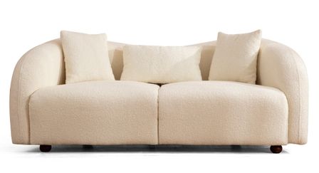 Canapé moderne tissu bouclé crème Ziver