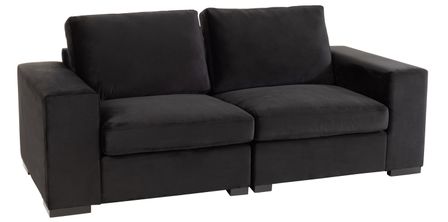 Canapé modulable 2 places velours et bois noir Carole