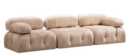 Canapé modulable 3 places velours Bubble