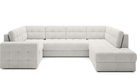 Canapé panoramique BLOOM tissu capitonné - Rangement et convertible