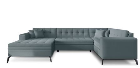 Canapé panoramique convertible BONTY en tissu matelassé – 340 cm