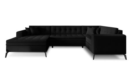 Canapé panoramique convertible BONTY tissu matelassé