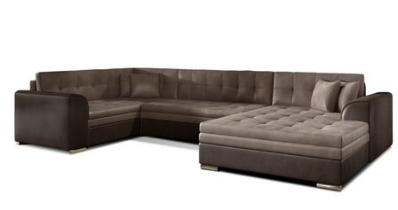 Canapé panoramique convertible DIANO en velours – 338 cm