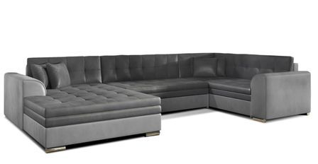 Canapé panoramique convertible DIANO en velours – 338 cm