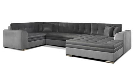 Canapé panoramique convertible DIANO en velours – 338 cm