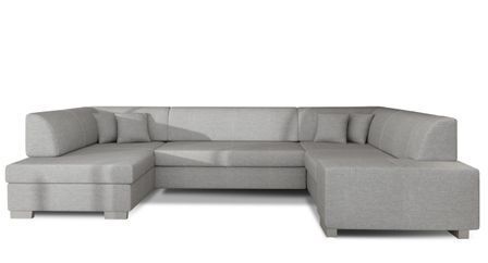 Canapé panoramique convertible HOUSTON en tissu avec coffre de rangement – 320 cm