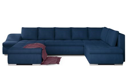 Canapé panoramique convertible JONAZ velours - Rangement integré