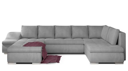 Canapé panoramique convertible JONAZ velours - Rangement integré