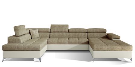 Canapé panoramique convertible KUTTY - Rangement et appuie-têtes réglables