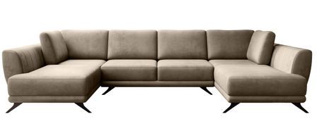 Canapé panoramique convertible LARGOS en velours – 352 cm