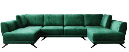 Canapé panoramique convertible LARGOS en velours – 352 cm