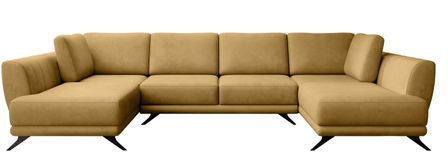 Canapé panoramique convertible LARGOS en velours – 352 cm
