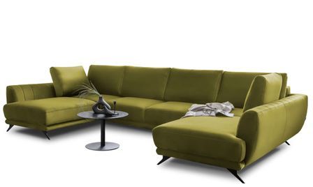 Canapé panoramique convertible LARGOS en velours – 352 cm