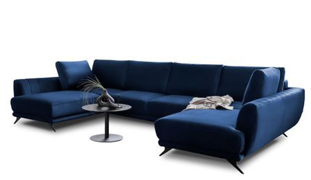 Canapé panoramique convertible LARGOS en velours – 352 cm