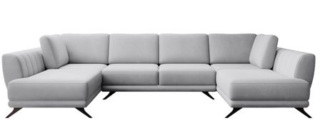 Canapé panoramique convertible LARGOS - Velours irrésistiblement douillet