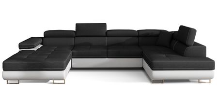 Canapé panoramique convertible ROMANO - Rangement et appuie-têtes réglables