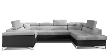 Canapé panoramique convertible TRIANO Bi matière - têtières réglables