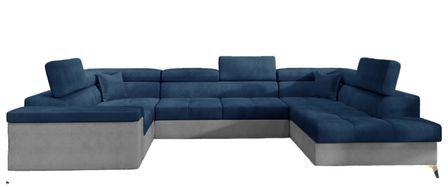 Canapé panoramique convertible TRIANO velours - têtières réglables