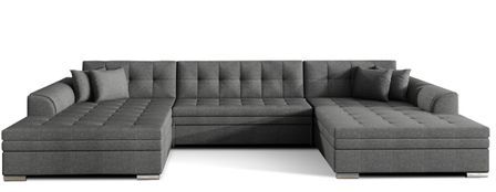 Canapé panoramique convertible VIRA en tissu chiné