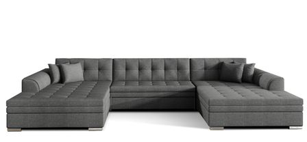 Canapé panoramique convertible VIRA en tissu chiné
