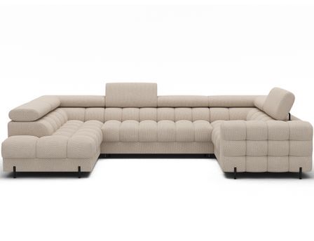 Canapé panoramique en U convertible KARBON avec coffre – Tissu 346 cm