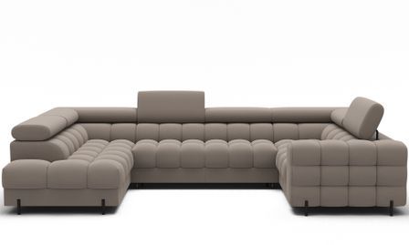 Canapé panoramique en U convertible KARBON avec coffre – Tissu 346 cm