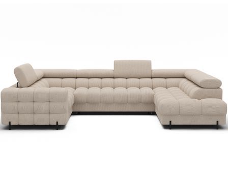 Canapé panoramique en U convertible KARBON avec coffre – Tissu 346 cm
