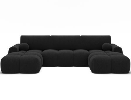 Canapé panoramique en U VANITY convertible – Tissu bouclette & coffre de rangement - 319 cm