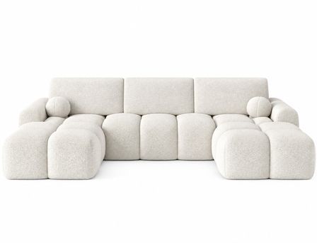 Canapé panoramique en U VANITY convertible – Tissu texturé & coffre de rangement - 319 cm