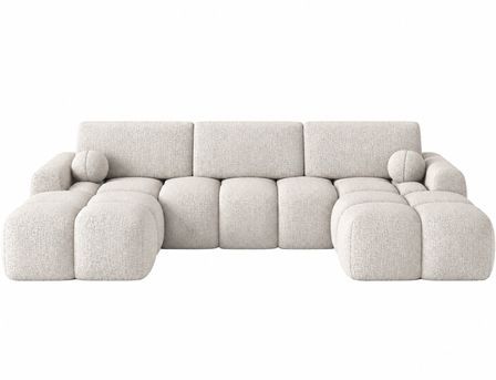 Canapé panoramique en U VANITY convertible – Tissu texturé & coffre de rangement - 319 cm