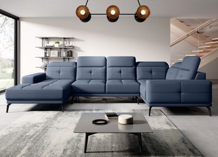 Canapé panoramique SKAW en tissu avec têtières réglables – 350 cm