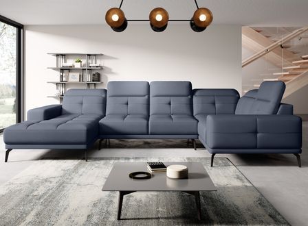 Canapé panoramique SKAW en tissu avec têtières réglables – 350 cm