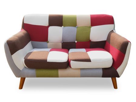 Canapé patchwork 2 places tissu multicolore Ambee